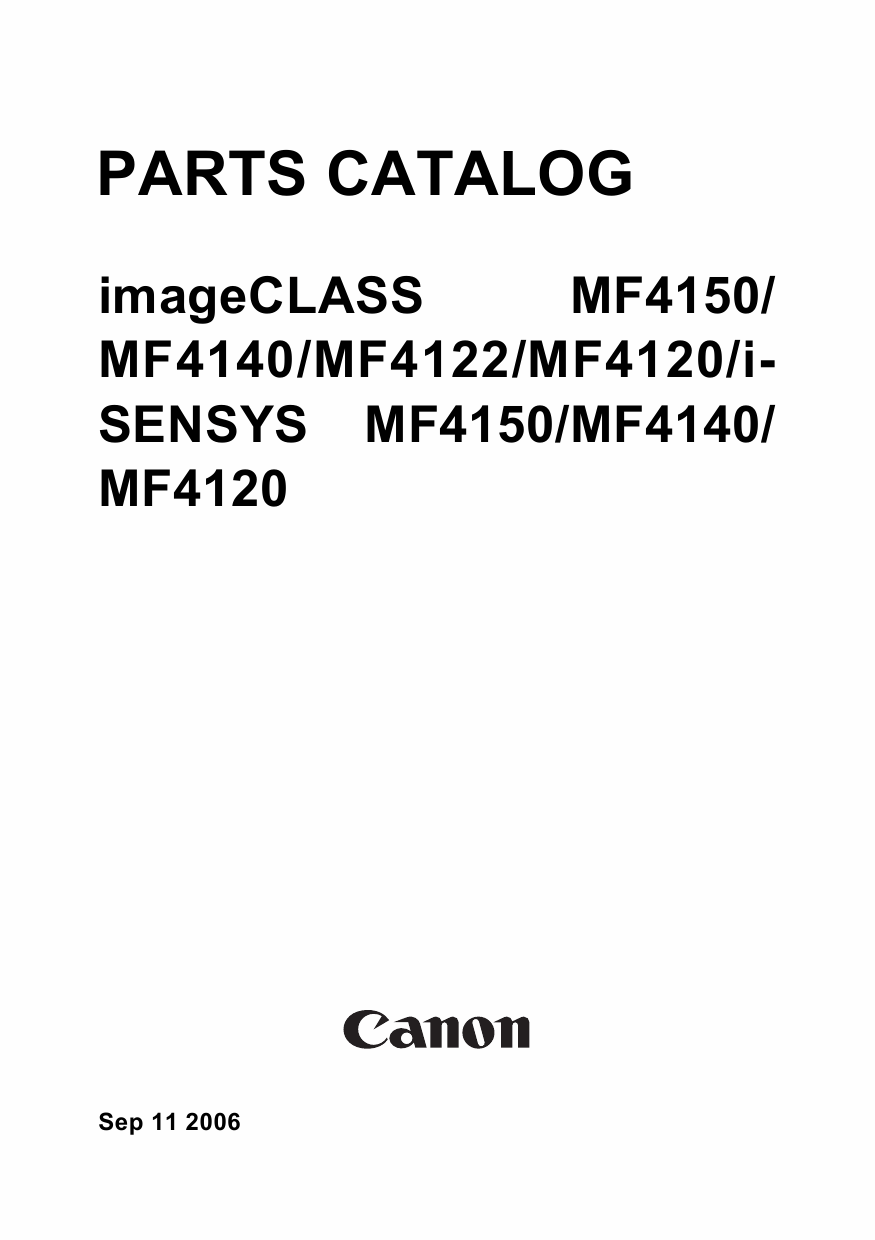 Canon imageCLASS MF-4100 4120 4122 4140 4150 Parts Catalog Manual-1